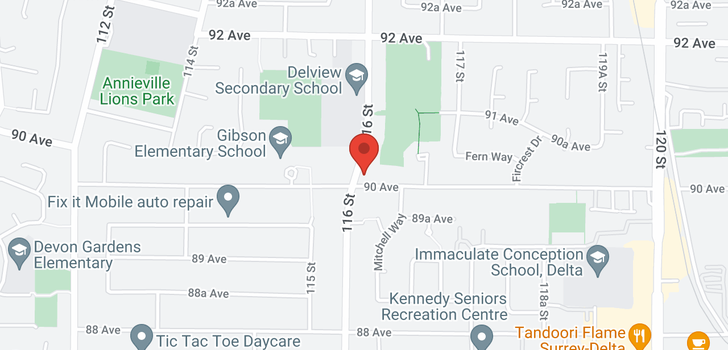 map of 11607 90 AVENUE